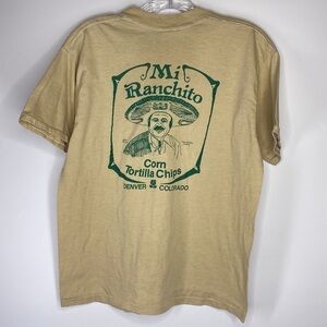 Vintage Mi Ranchito Corn Tortilla Chips Tan Tshirt Size Large